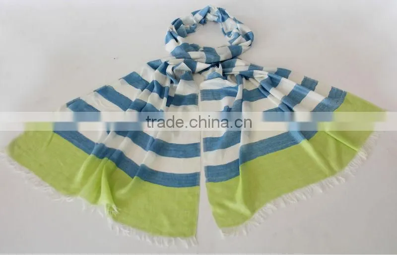 Soft viscose scarves with Neon Border