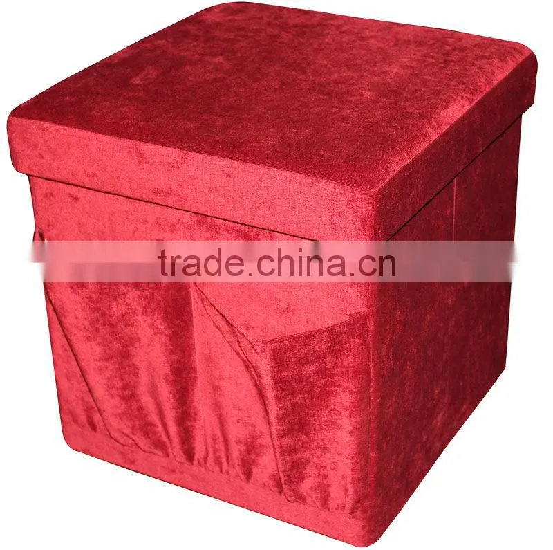 Purple suede bed foot stool
