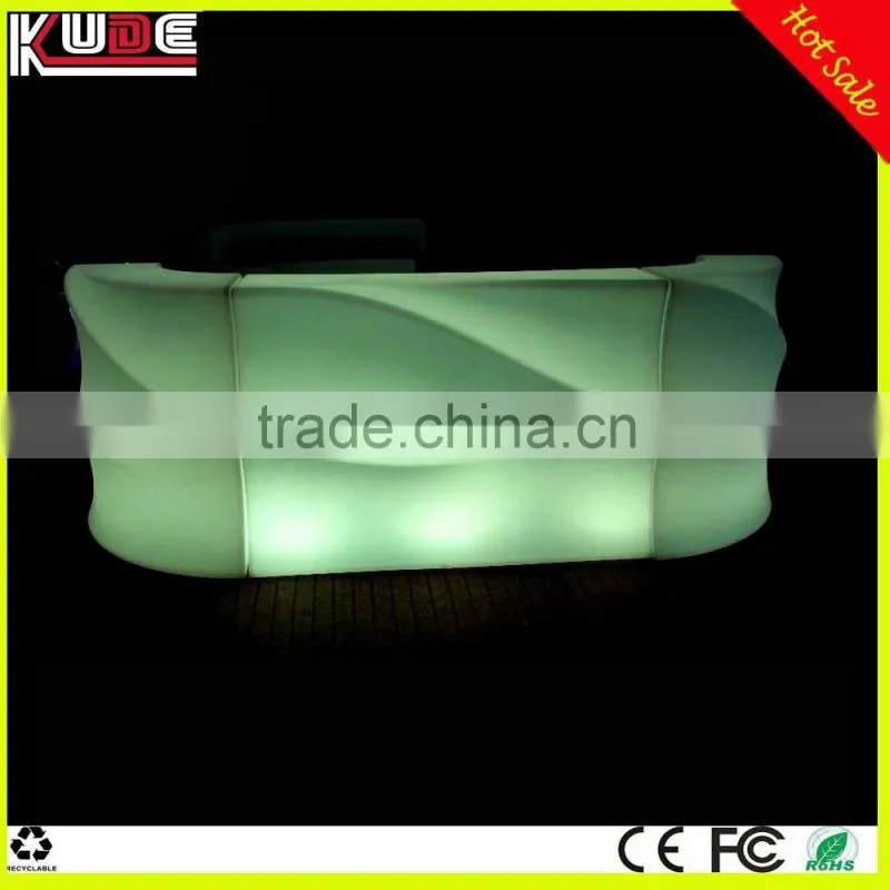 multi color changing Wave Shape LED Bar Counter, Portable Bar Counter, Light up Bar Counter