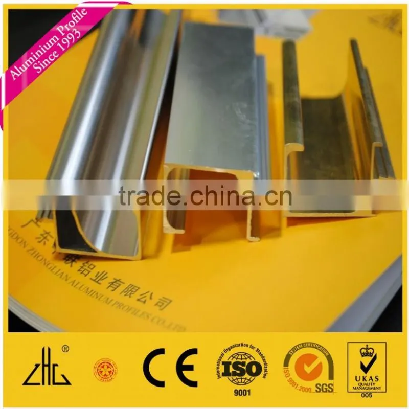 Good quality wood grain aluminum profile for kitchen cabinet