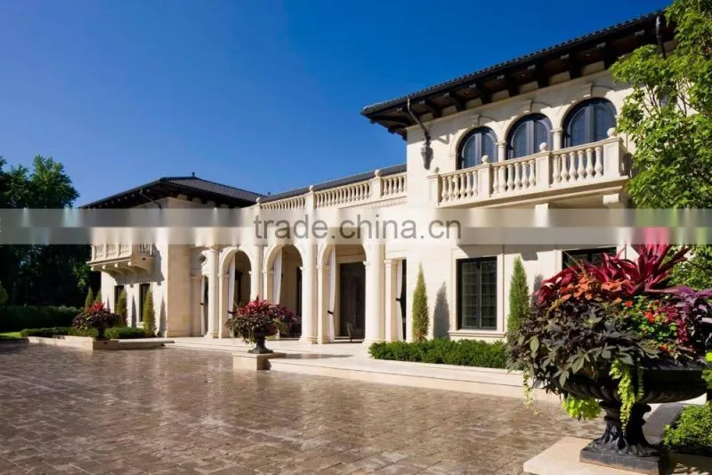 Grand island villa project designs interior and exterior beige limestone columns