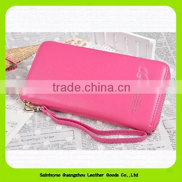 15525 Custom wholesale zipper women wallet with strap
