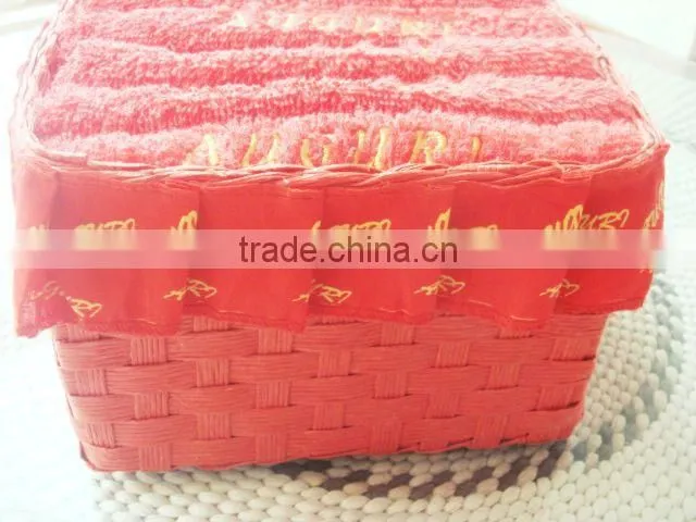 Red Towels 100 cotton terry towel wedding towel gift set packing