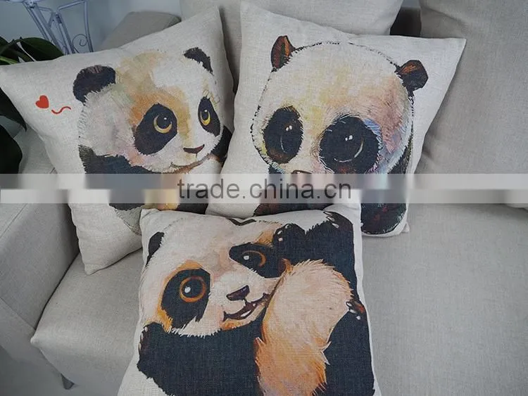 China custom cushion pillow manufacturer square panda 18inch pillows covers