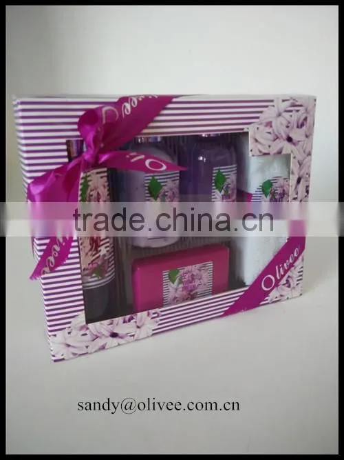 nice scent antiseptic shower gel, body lotion ,bubble bath and soap hotel bath set