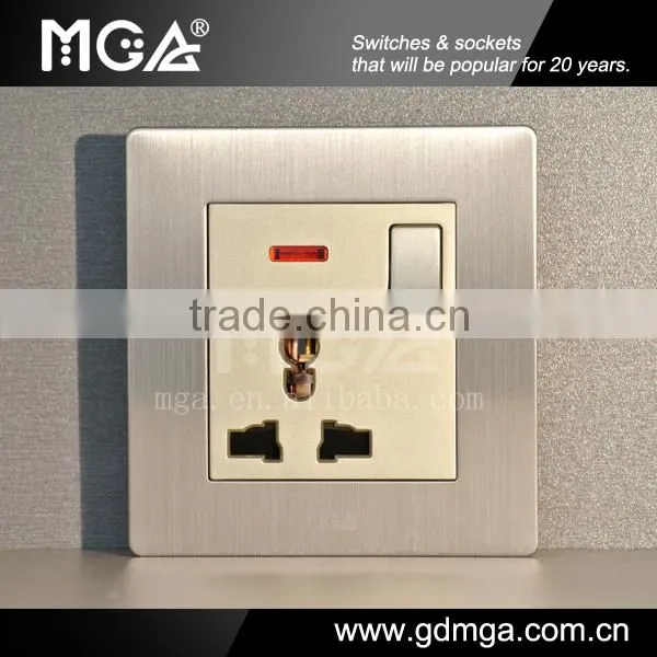 16A universal wall socket with Neon / multiple socket / universal electric socket