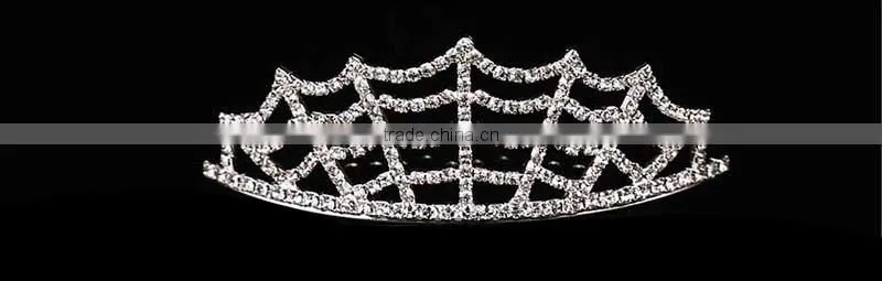 Mesh design jewelry women diamond tiara necklace earrings sets