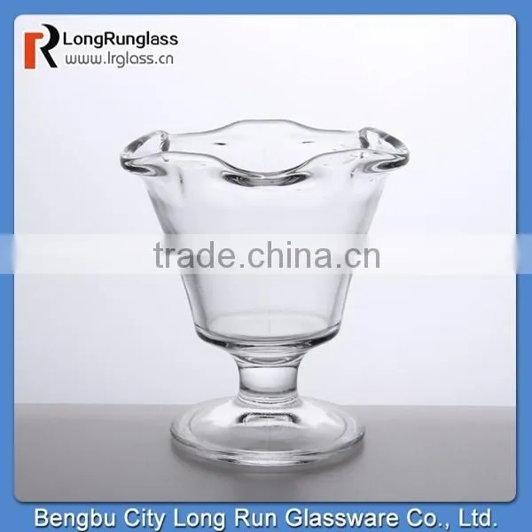 LongRun 9oz elegant glass pudding bowl with stand