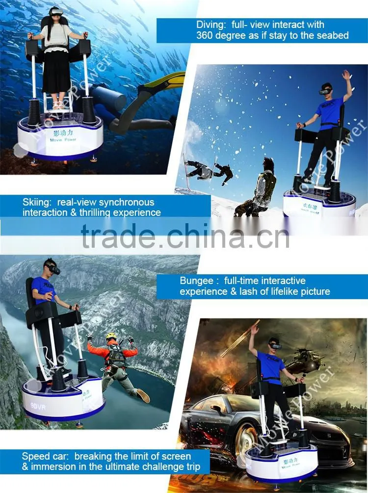 9d vr standing up simulator with 1 seat with flight simulator motion platform