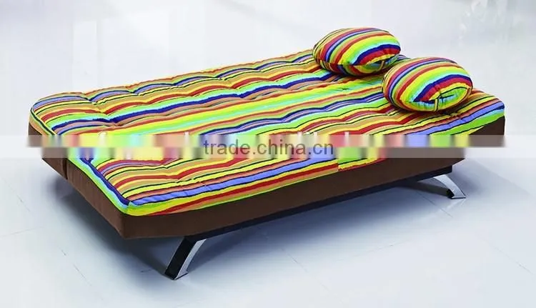 Modern living room furniture convertible fabric sofa bed with throw pillows