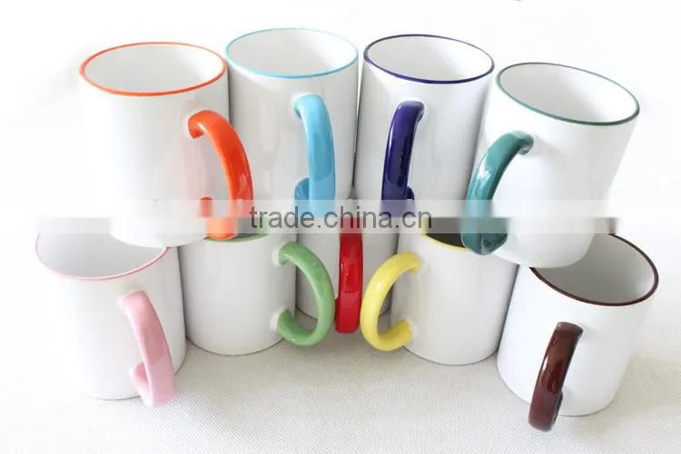 Wholesale 11oz white ceramic sublimation cup blank sublimation mug for sublimation transfer machine