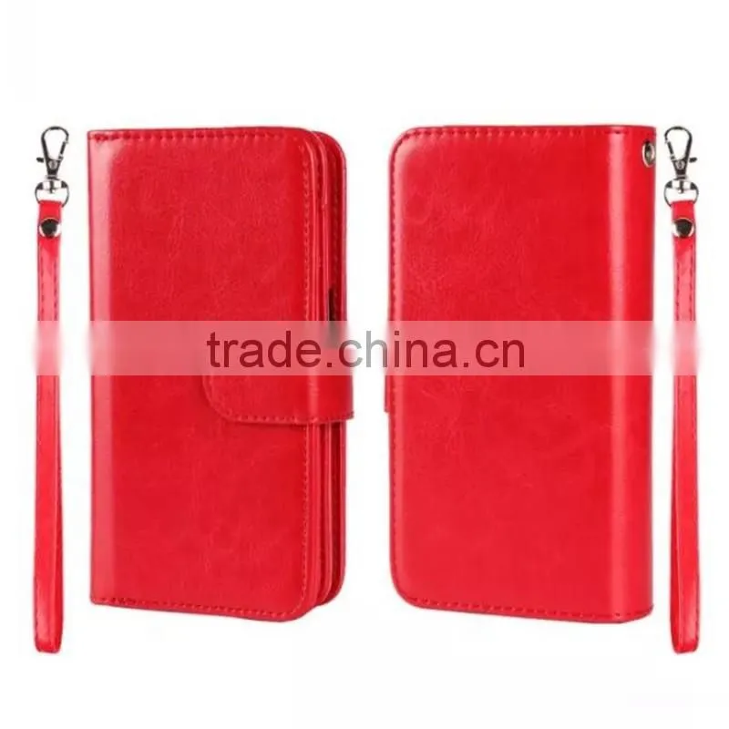 separable flip wallet leather phone case cover with lanyard card holders for iphone 7 6 6s plus 5s se for Coolpad catalyst