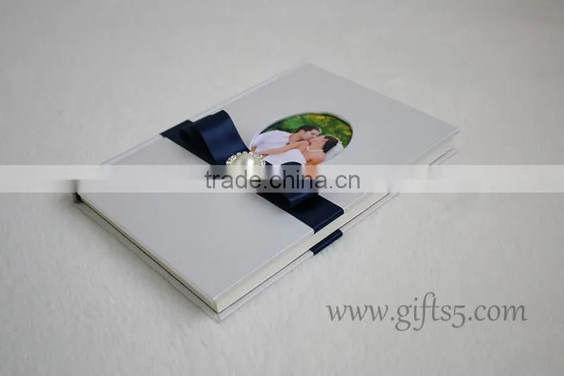 Wedding Guest Books with silk cover and ribbon