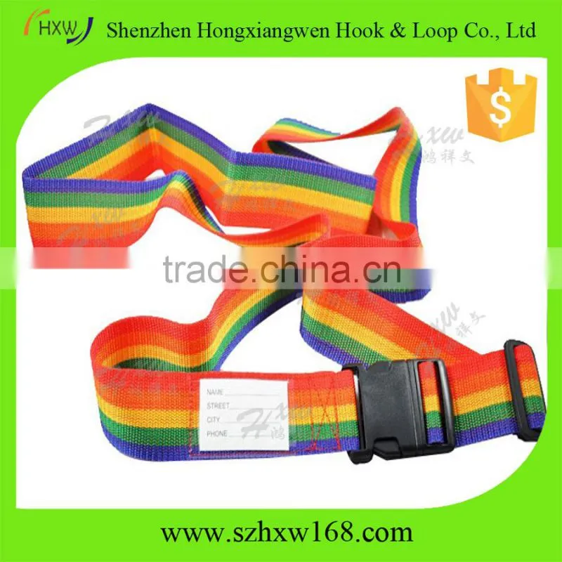 New adjustable colored nylon luggage strap with lock