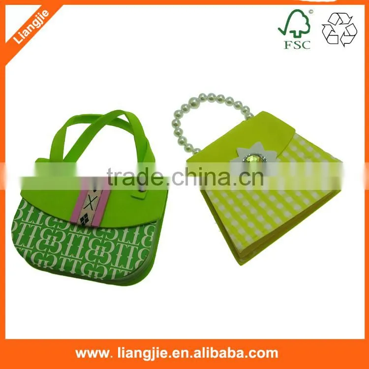 Fashion Hand Bag-Shaped Memo Pads, Customized Sticky Note with Hand Chain,Die-Cut Handbag Sticky Memo Notepad