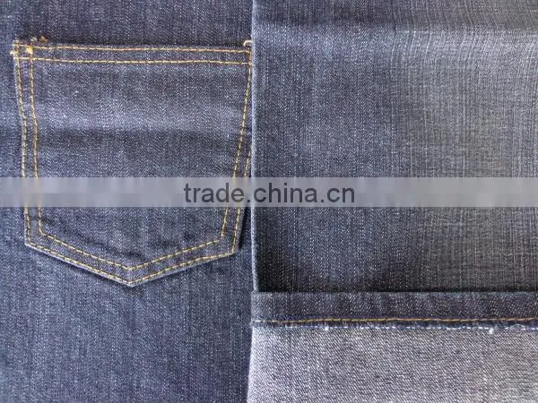 12oz*150d/40d polyester spandex denim jeans denim fabric with slub B3102