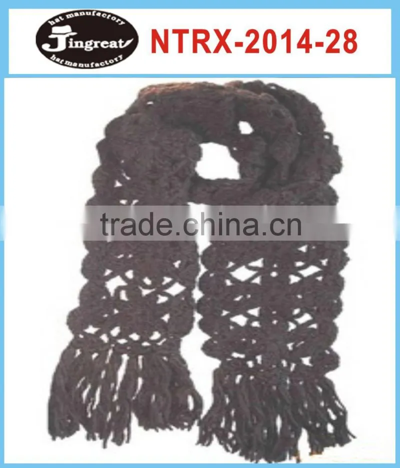 2014 new brown fashion decorative lady's knitted scarf