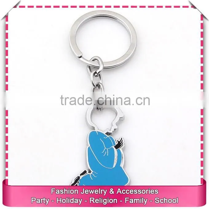 Lovely keychains custom metal, hot sale angel keychain