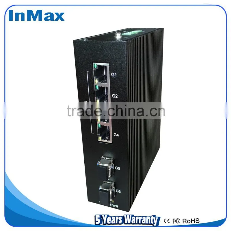 6 ports gigabit switch, Super stability Gigabit Unmanaged PoE Industrial network Switches P506A