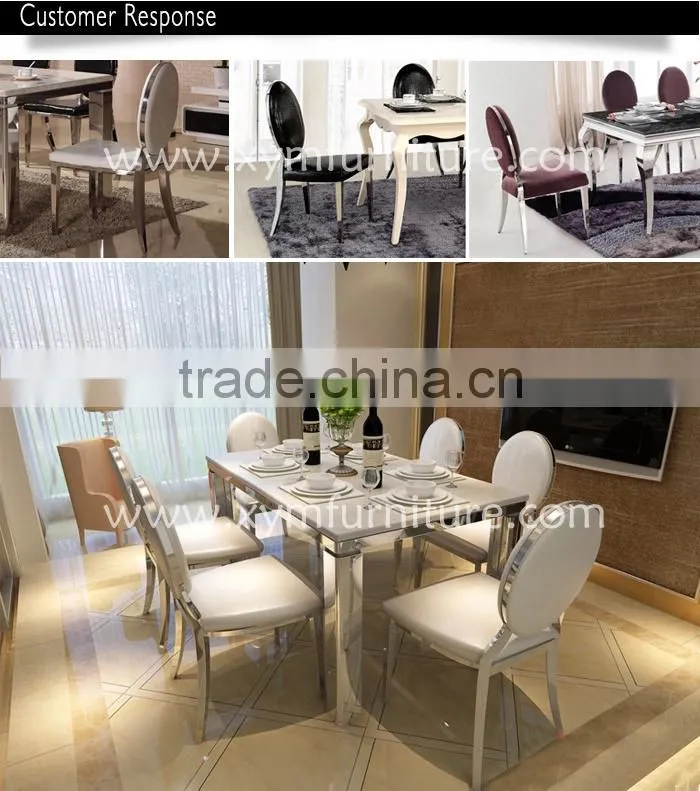 newest modern stainless dining table and chair