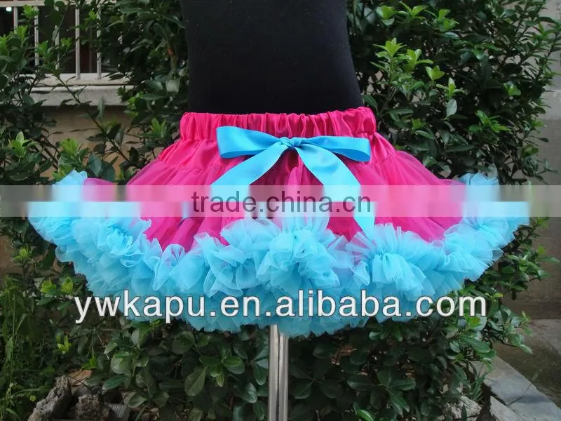 Romantic tutu fluffy tutu skirt with ribbon for kids satin tutus skirt