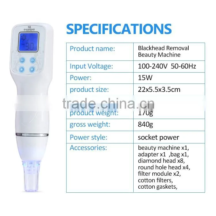 Facial beauty machine micro crystal diamond dermabrasion machine