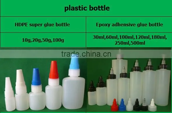 cheap Cyanoacrylate packing Dropper bottle, empty HDPE plastic bottles for super glue