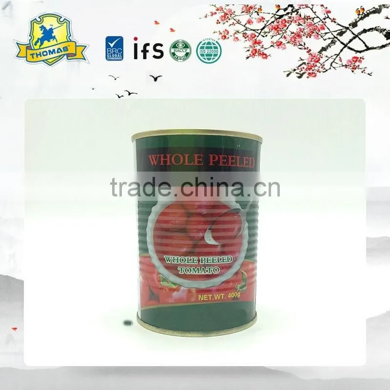 whole peeled canned tomatoes preserved in cans