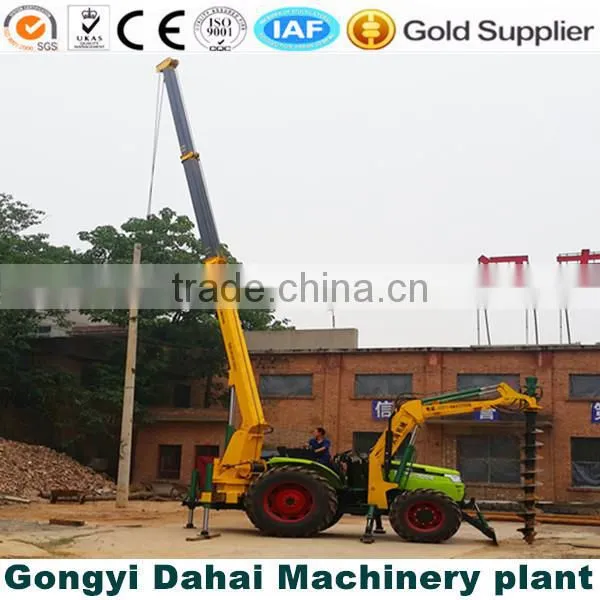 integrated crane and tractor lowes post hole digger