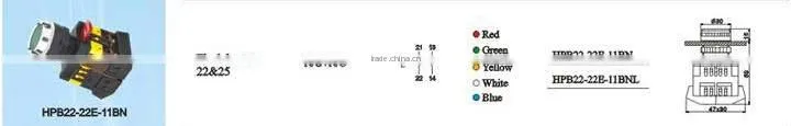 HEIGHT HOT SALE PUSH BUTTON SWITCH HPB22-22E-11BN FLUSH BUTTON 22&25WITH HIGH QUALITY