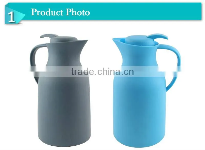 Glass inner plastic outer body tea flask ,vacuum sport jug(JGDU)