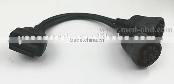 Deutsch splitter Y cable , OBD2 16pin Female to 2pcs J1939 9pin connector