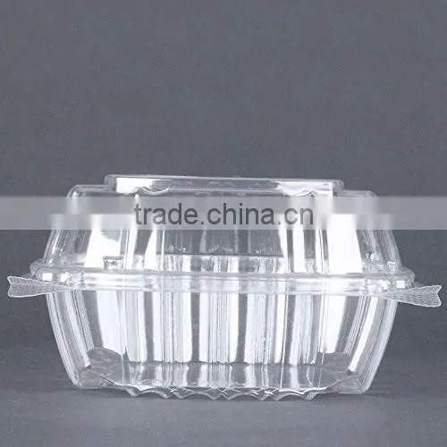 disposable clear hinged clamshell roll cake container