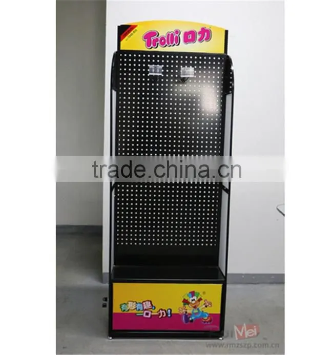 Free-Standing Supermarket Metal Display rack Metal Peg Board