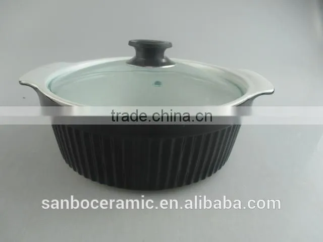 Small Red Ceramic Cookware Pot, Ceramic Stew Pot, Red Ceramic