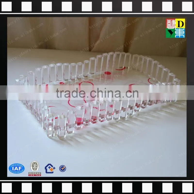 2017 Decorative acrylic serving tray with handle