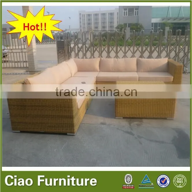Outdoor L shape sofa set rattan outdoor furniture