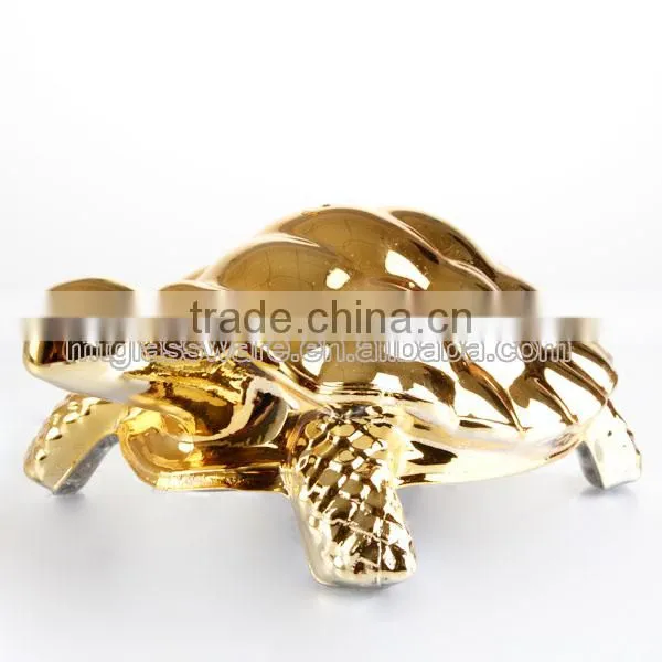 The family decorates Plating gold glass artware tortoise