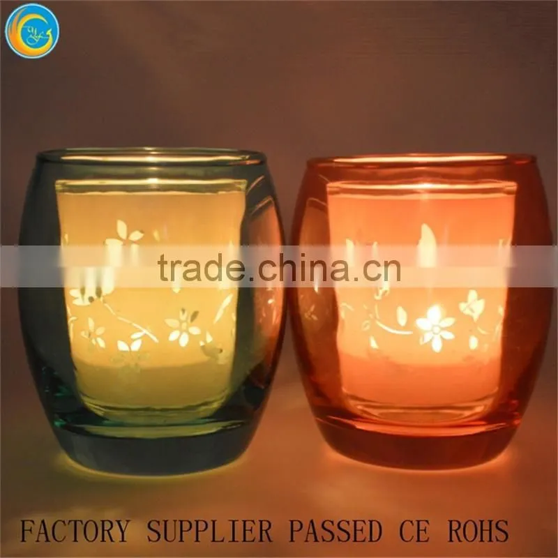 Double layer glass candle holder