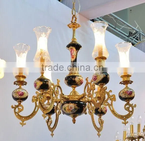 New Arrival Classic European Baroque Style Antique Golden Brass Pendant Light, Chandelier for Bedroom BF12-05254h