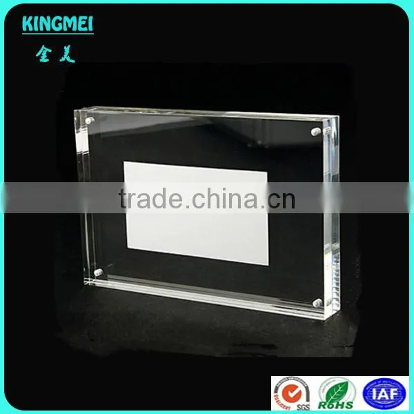 2015 Custom Wholesale Romantic Acrylic Heart Shaped Magnetic Photo Frame