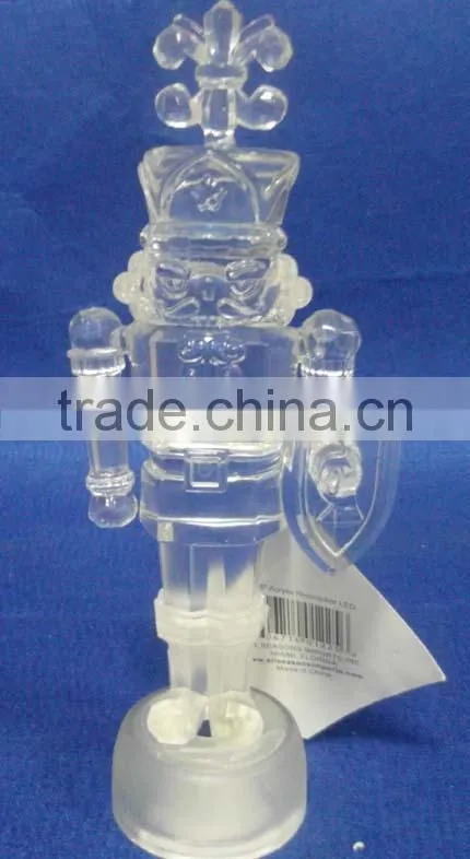 2014 new style christmas clear soldier decoration with LED