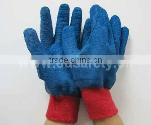 DDSAFETY 2017 Hot Sell Working Gloves Cotton Gloves With Blue Latex Gloves