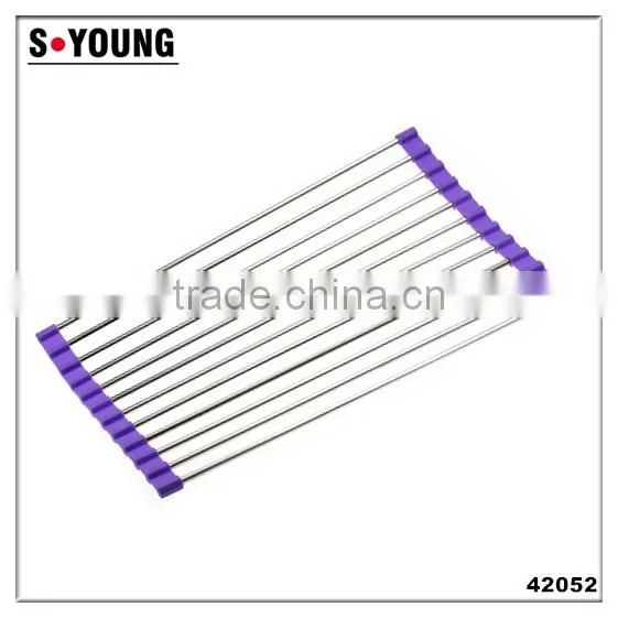 42057 foldable over sink roll-up dish drying rack