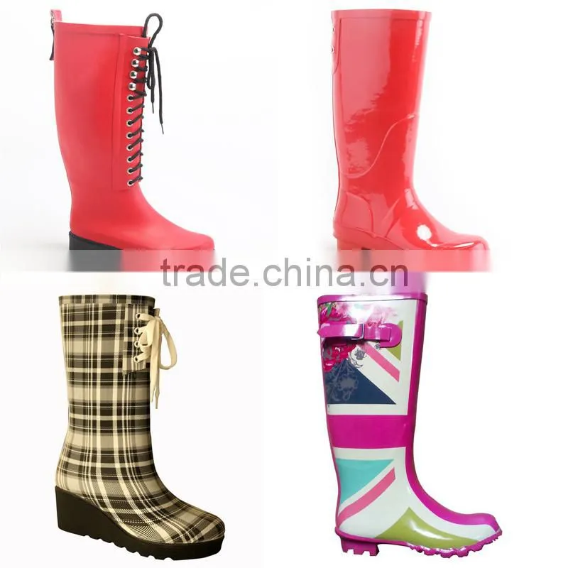 fashion rubber rain boots with cute pattern