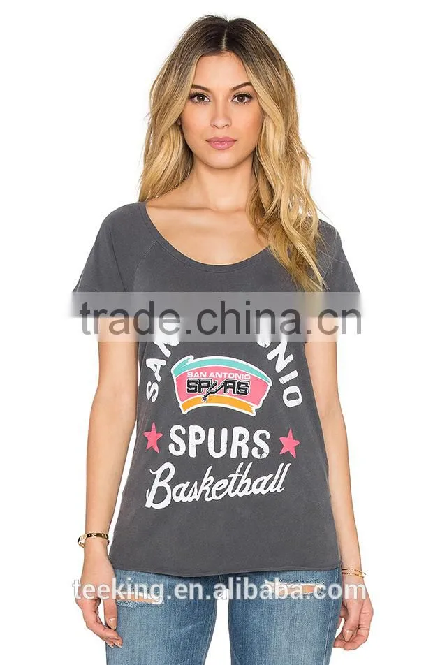 wholesale custom organic cotton printed t shirt women