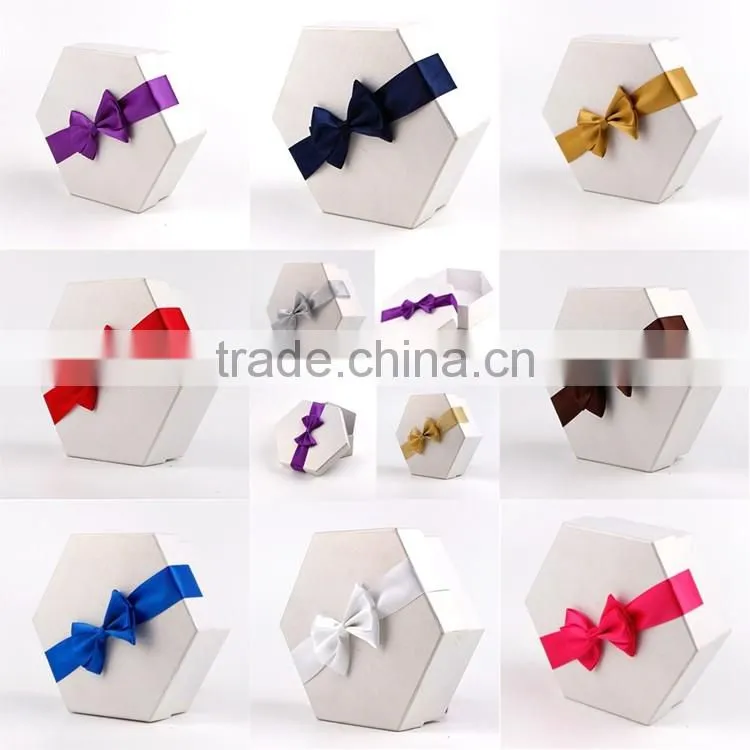 Custom Pre-tied satin ribbon bow with Double-sided adhesive for Gift Box