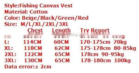 2017 New Arrival plus size male outdoor casual multi-pocket film vest fishing mesh vest jacket L-4XL