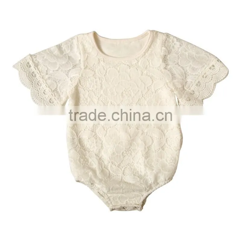 Lace romper Summer new design boutique knitted baby girl clothing romepr comfortable infant and toddler clothing