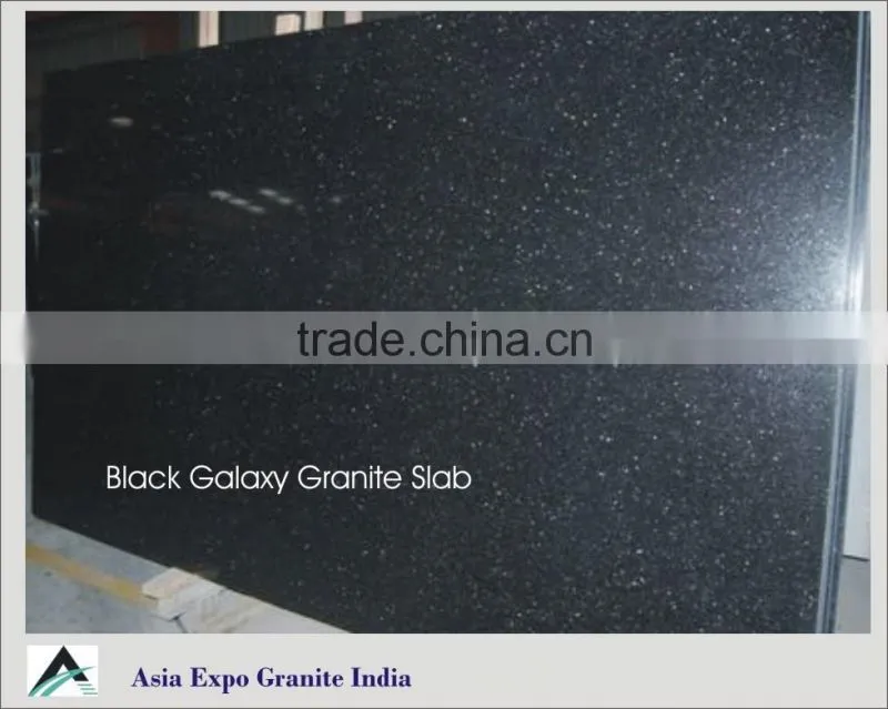 Indian Black Galaxy Granite Slab & Tiles